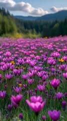 Obraz premium A Scenic Depiction of Shooting Star (Dodecatheon pulchellum) in Bloom at Cowichan Garry Oak Preserve Surrounded by the Beauty of Vancouver Island's Cowichan Valley