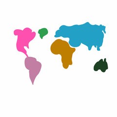  Similar world map isolated on white background. illustration