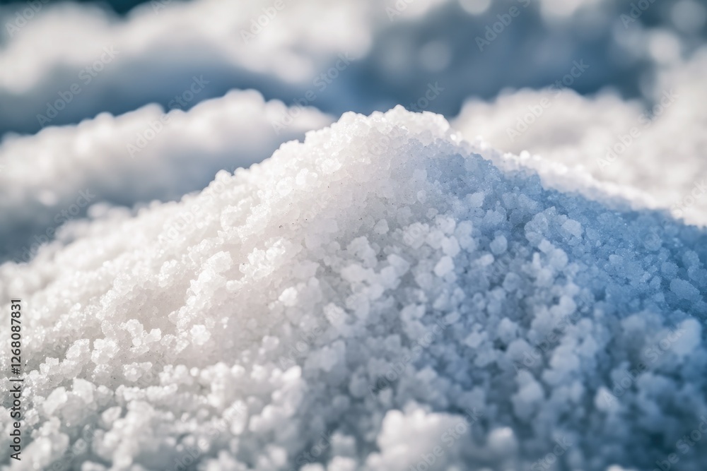 Poster a pile of snow sits on top of another pile of snow, creating a unique winter scene