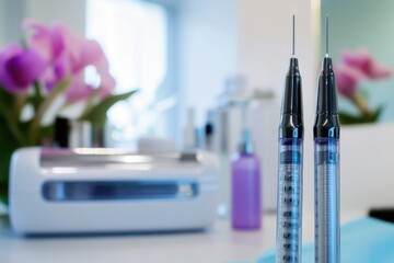 Two pens placed side by side on a table, providing a detailed view for your needs