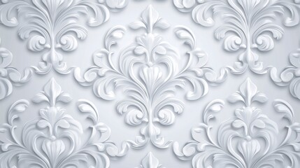 Fototapeta premium Elegant Damask Pattern On Soft Grey Background