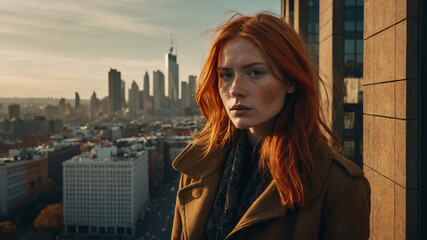 Fototapeta premium young woman in the city