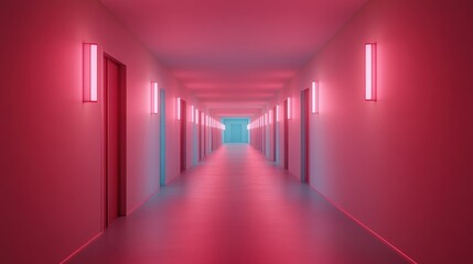 Abstract corridor with futuristic lighting.