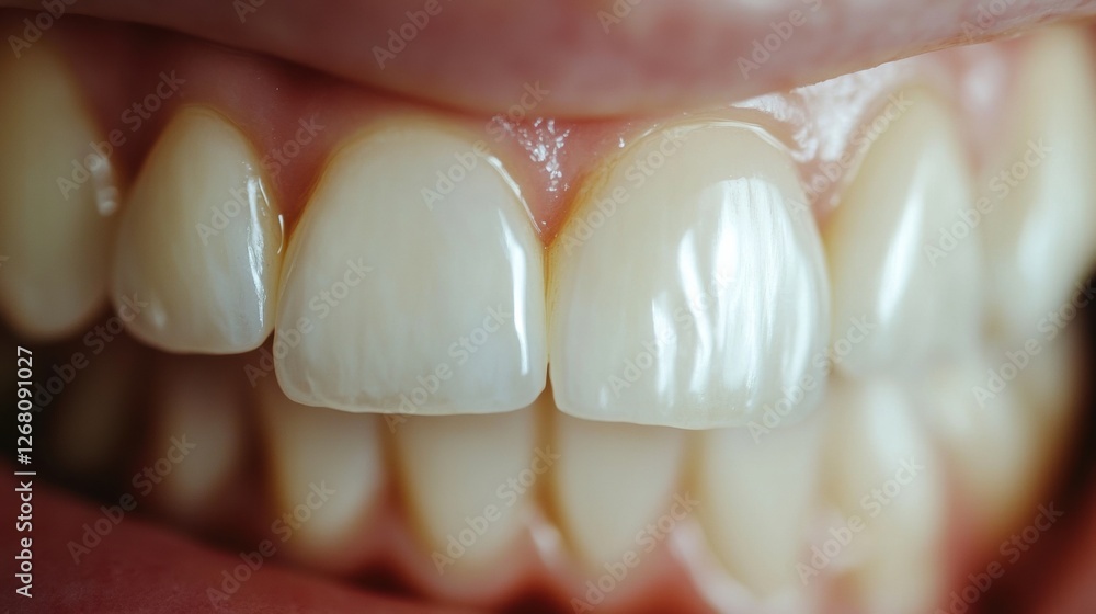 Poster before and after results of teeth whitening showing significant brightness improvement in dental app