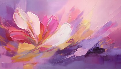 art oil acrylic smear brush stroke blot flower painting wall abstract texture pink violet pastel color stain background