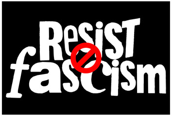 resist fascism  typography design template vector  