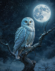 owl on the moon
