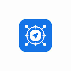directions radar icon sign vector