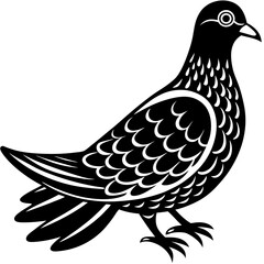 Dove Bird Vector Illustration – Cartoon, Clipart & Line Art Design on White Background, Dove bird vector clipart in cartoon, line art, and illustration style on a white background.