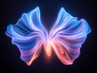 Obraz premium Abstract glowing butterfly wings on black background