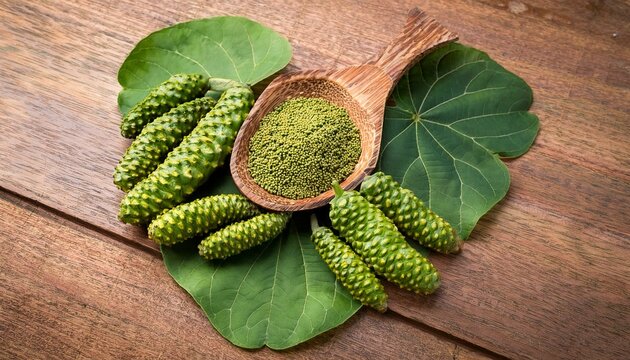 tinospora cordifolia herb heart leaved moonseed guduchi giloy crispa on wooden background