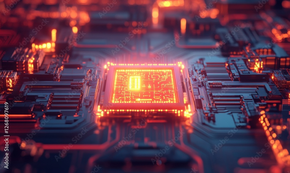 Poster a bright lock on a high-tech circuit background, signifying a secure digital network.