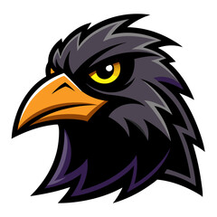 Crow Bird Vector Illustration – Cartoon, Clipart & Line Art Design on White Background, Crow bird vector clipart in cartoon, line art, and illustration style on a white background.