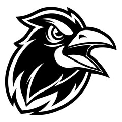 Crow Bird Vector Illustration – Cartoon, Clipart & Line Art Design on White Background, Crow bird vector clipart in cartoon, line art, and illustration style on a white background.