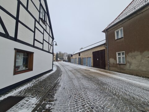 Spaziergang durch die historische Altstadt von Strausberg, Wintersaison