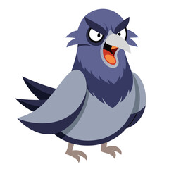 Pigeon Bird Vector Illustration – Cartoon, Clipart & Line Art Design on White Background, Pigeon bird vector clipart in cartoon, line art, and illustration style on a white background.