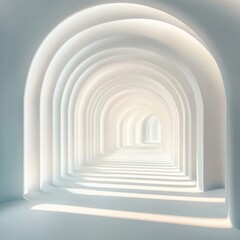 Fototapeta premium white architectural tunnel with light and shadows