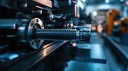Naklejka premium Precise Engineering: A Close-Up of Industrial Machinery