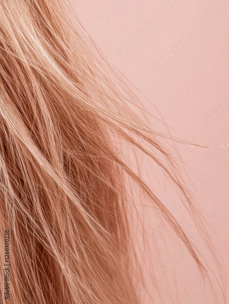 Leinwandbilder Close up view of frayed hair tips highlighting split ends with soft neutral background and ample space for additional text. Generative AI