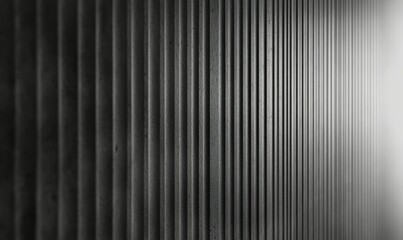 A smooth grey concrete wall with plain volumetric grooves, ideal for decorating stands, tables, or adding graphs with copy space.