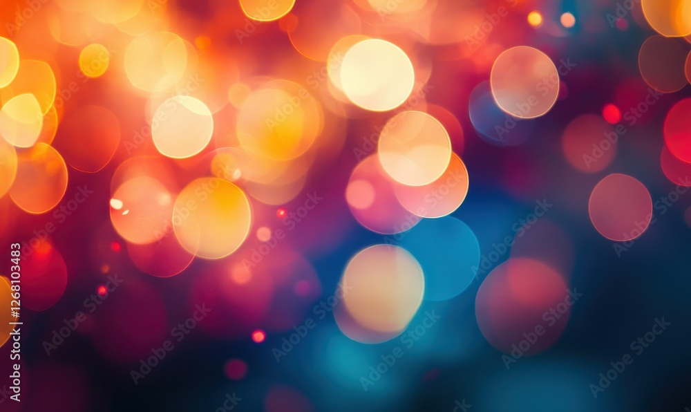 Poster abstract colorful swirls with bokeh