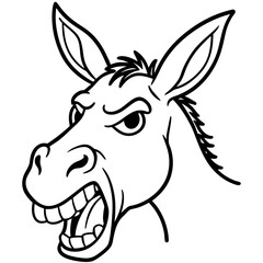  Donkey Animal Vector Illustration – Cartoon, Clipart & Line Art Design on White Background,  Donkey animal vector clipart in cartoon, line art, and illustration style on a white background.