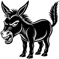  Donkey Animal Vector Illustration – Cartoon, Clipart & Line Art Design on White Background,  Donkey animal vector clipart in cartoon, line art, and illustration style on a white background.