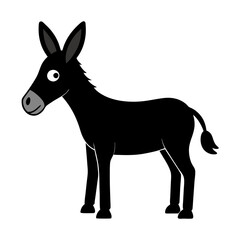  Donkey Animal Vector Illustration – Cartoon, Clipart & Line Art Design on White Background,  Donkey animal vector clipart in cartoon, line art, and illustration style on a white background.