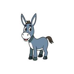  Donkey Animal Vector Illustration – Cartoon, Clipart & Line Art Design on White Background,  Donkey animal vector clipart in cartoon, line art, and illustration style on a white background.