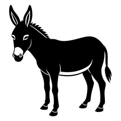  Donkey Animal Vector Illustration – Cartoon, Clipart & Line Art Design on White Background,  Donkey animal vector clipart in cartoon, line art, and illustration style on a white background.