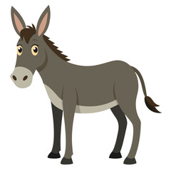  Donkey Animal Vector Illustration – Cartoon, Clipart & Line Art Design on White Background,  Donkey animal vector clipart in cartoon, line art, and illustration style on a white background.