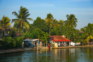 Colorful fishing boats on Negombo Lagoon, Colombo, Sri Lanka, Asia	
