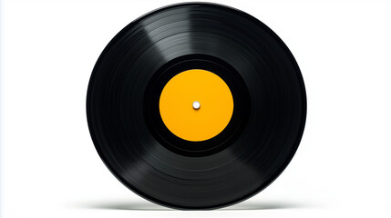 black  vinyl record isolated on white background