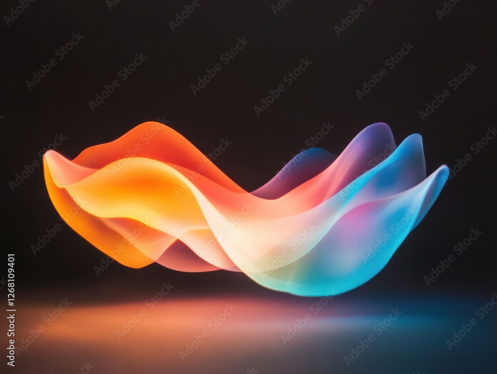 Poster abstract flowing light wave with gradient colors