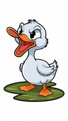 Cute Angry Duck Cartoon Vector Illustration Generative aI