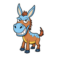 Mule Animal Vector Illustration – Cartoon, Clipart & Line Art Design on White Background, Mule animal vector clipart in cartoon, line art, and illustration style on a white background.