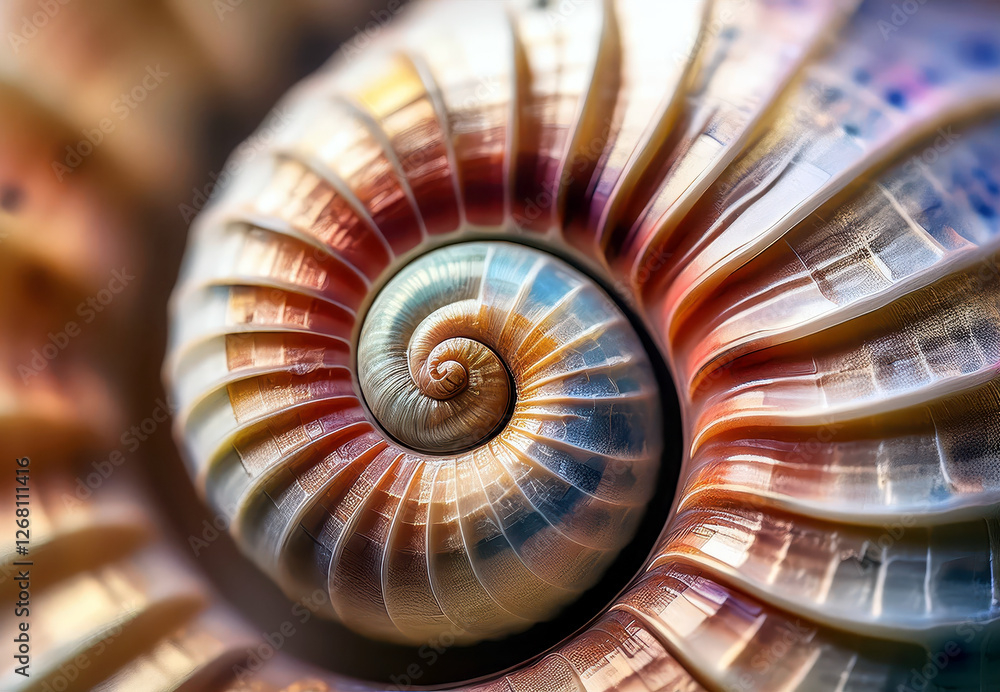 Poster explore the beauty of nature through a fibonacci spiral captured in vibrant color and detail