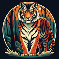 tiger on a black background