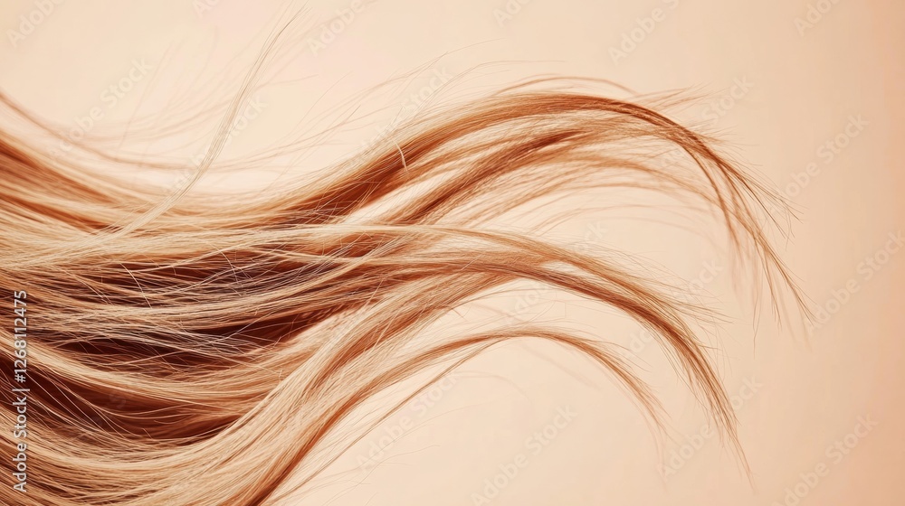 Aufkleber Frayed hair tips with split ends showcasing delicate strands against a soft background. Generative AI