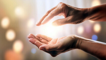 Healing Hands Channeling Energy in a Serene Environment During a Tranquil Session