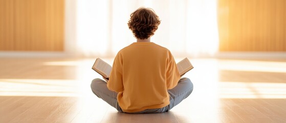 Person Reading a Book in a Sunny Room