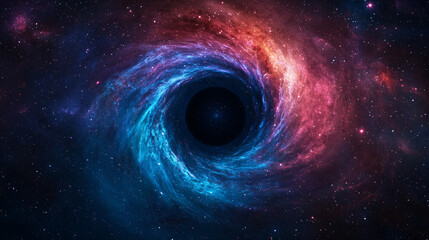 Ethereal Cosmic Vortex of Galactic Nebula with a Central Singular Black Hole in Deep Space