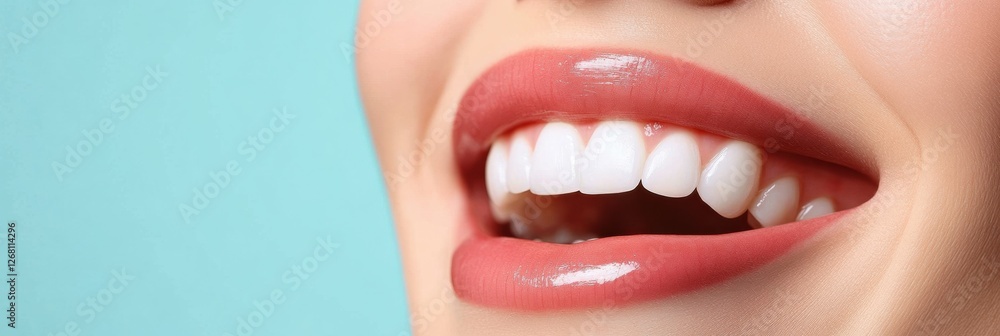 Poster transformation of teeth with whitening treatment showcasing before and after improvement in brightne