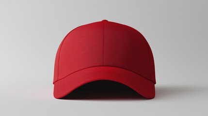 blank red baseball cap , hat  on white background.