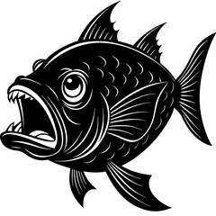 Oscar Fish Vector Illustration – Cartoon, Clipart & Line Art Design on White Background, Oscar fish vector clipart in cartoon, line art, and illustration style on a white background.