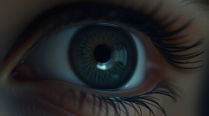 Fototapeta premium Close-up, high-resolution image of a human eye, showcasing intricate details