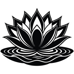 flower black and white abstract flower vector silhouette