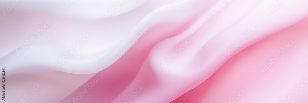 Poster Soft pink and white fabric creates an elegant flowing texture in a delicate composition. Generative AI