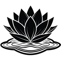 Lotus flower black and white abstract flower