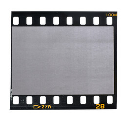 high res scan of real 35mm dia film frame or snip on white background.
